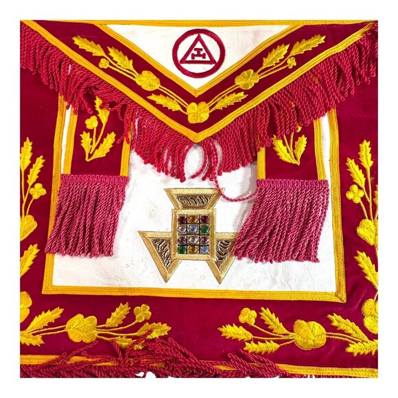 Vintage Wm. Lamber & Sons Masonic Apron Past High Priest Mason Embroidery READ - Picture 2 of 13